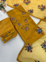 Premium Chanderi unstitched salwar set /NC116