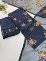 Premium Chanderi unstitched salwar set /NC116