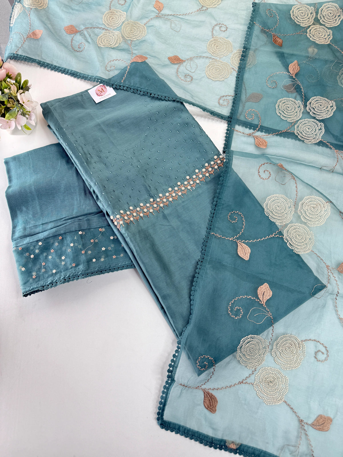 Pure Chanderi unstitched salwar set /NC117