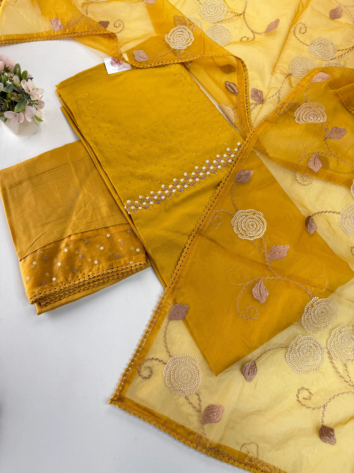 Pure Chanderi unstitched salwar set /NC117