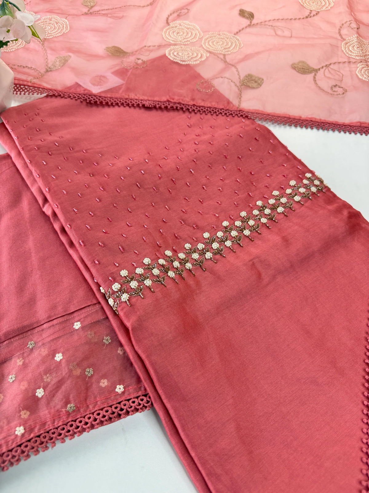 Pure Chanderi unstitched salwar set /NC117