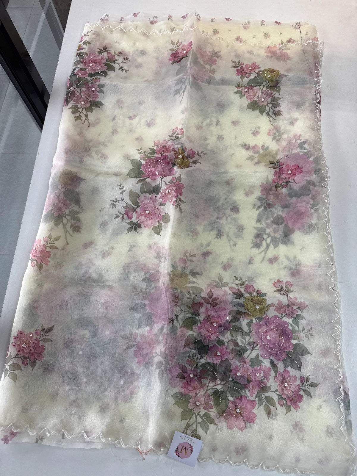 Glass Organza Saree/ 5409