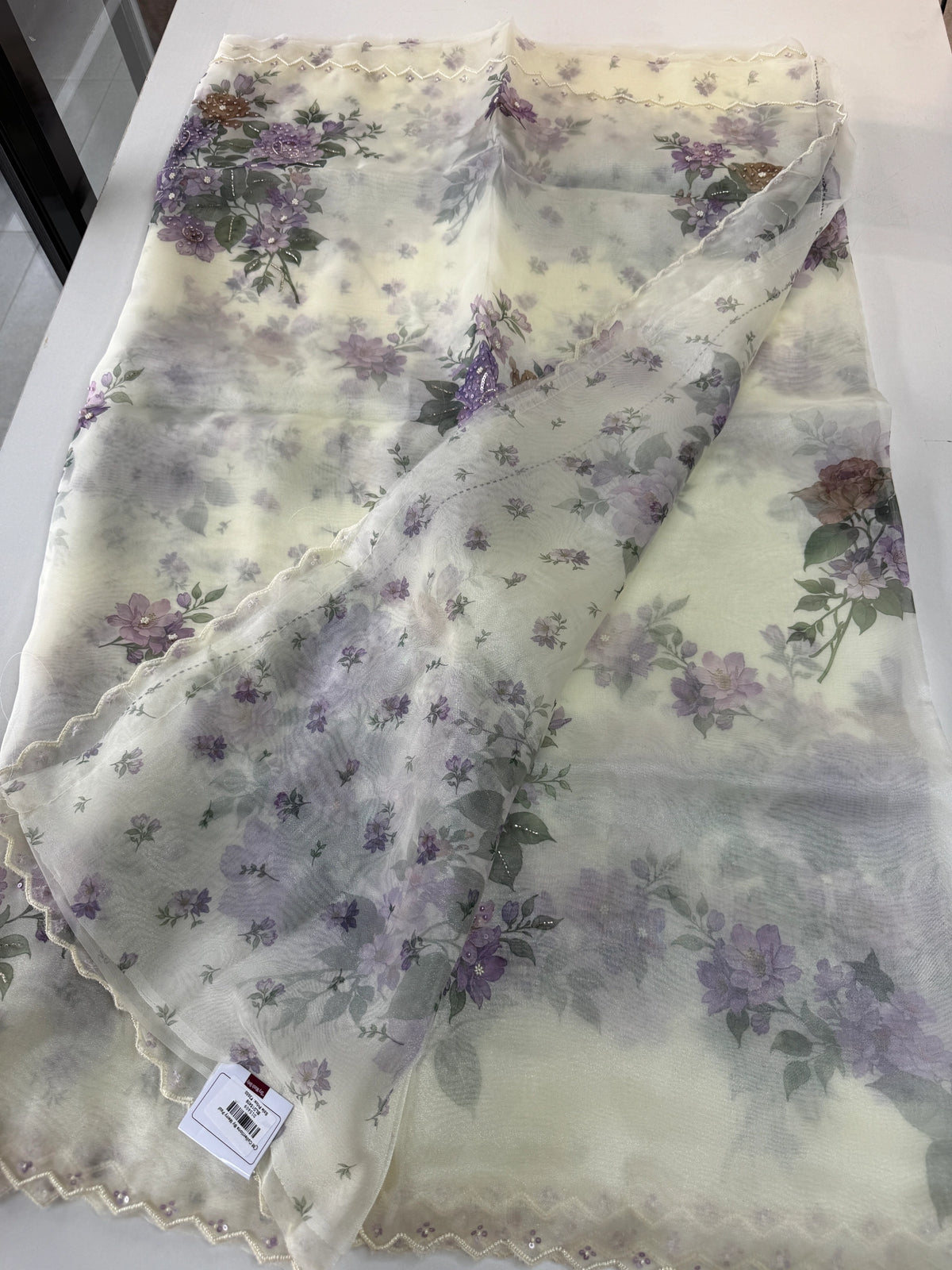 Glass Organza Saree/ 5409