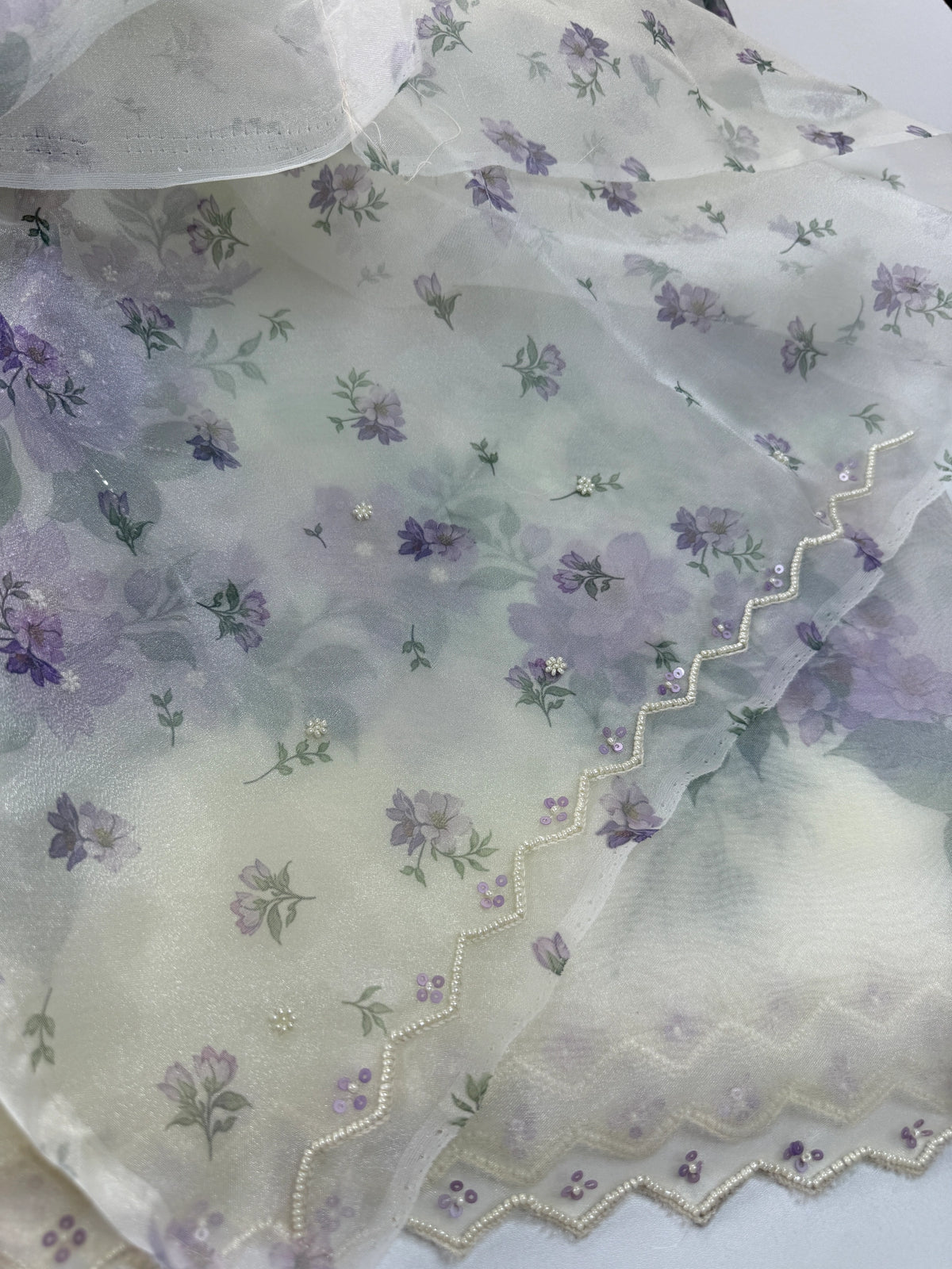 Glass Organza Saree/ 5409