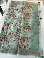 Tissue linen blend saree/ C21562