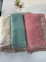 Glass Organza Saree/ AP112