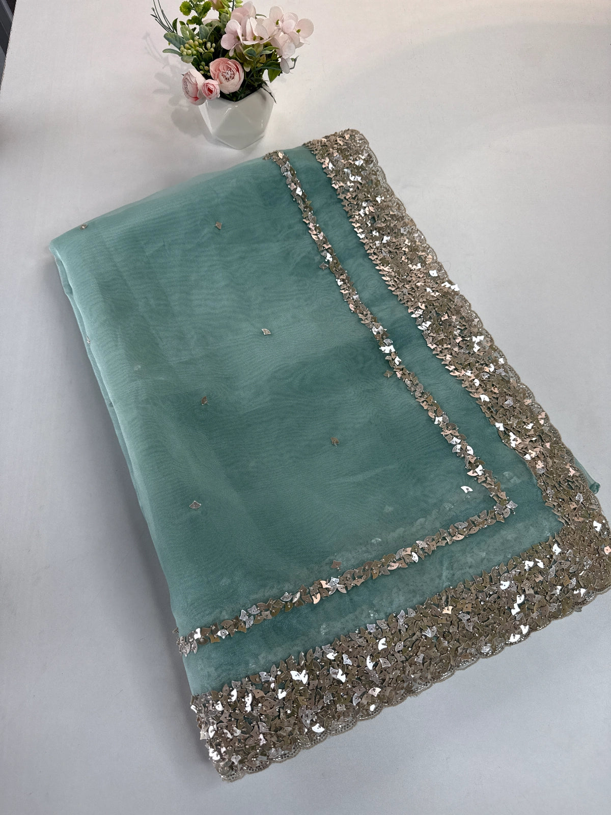 Glass Organza Saree/ AP112