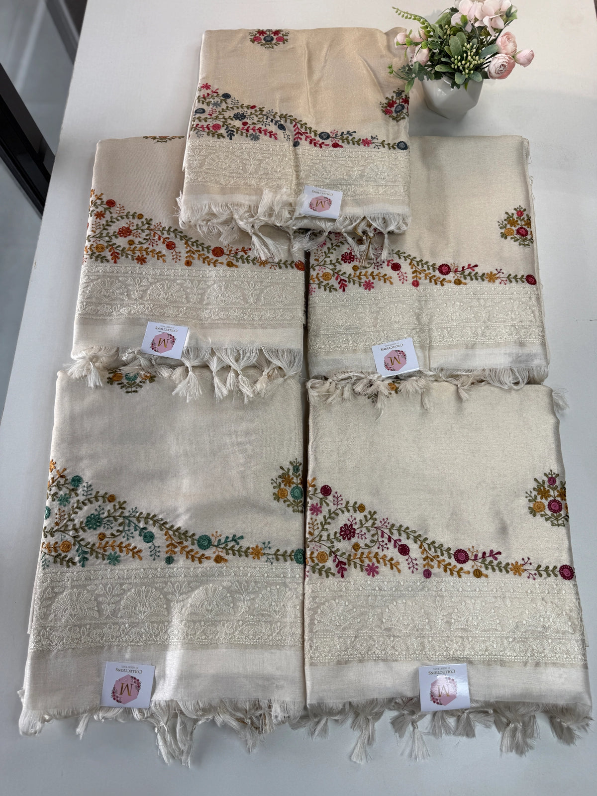 Tissue linen Saree/ 610A