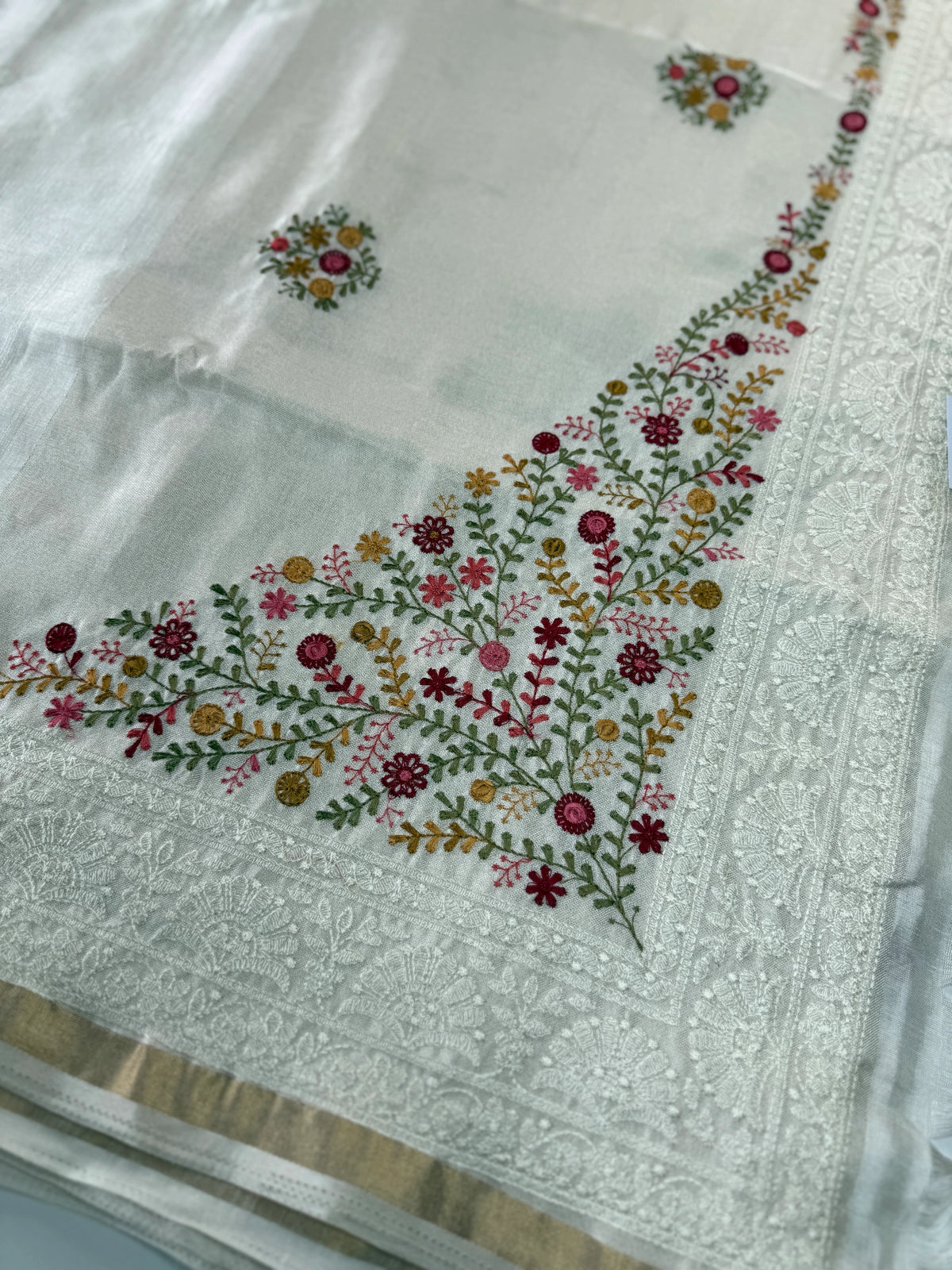 Tissue linen Saree/ 610A