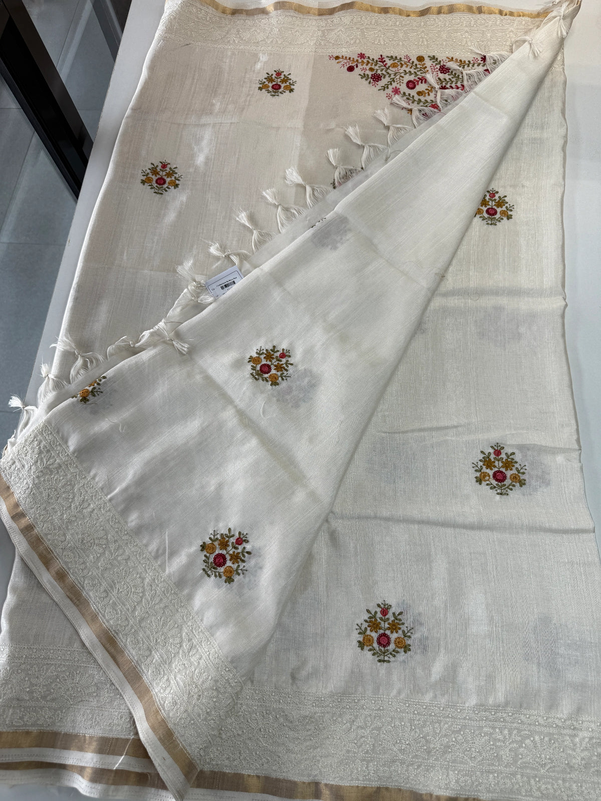 Tissue linen Saree/ 610A