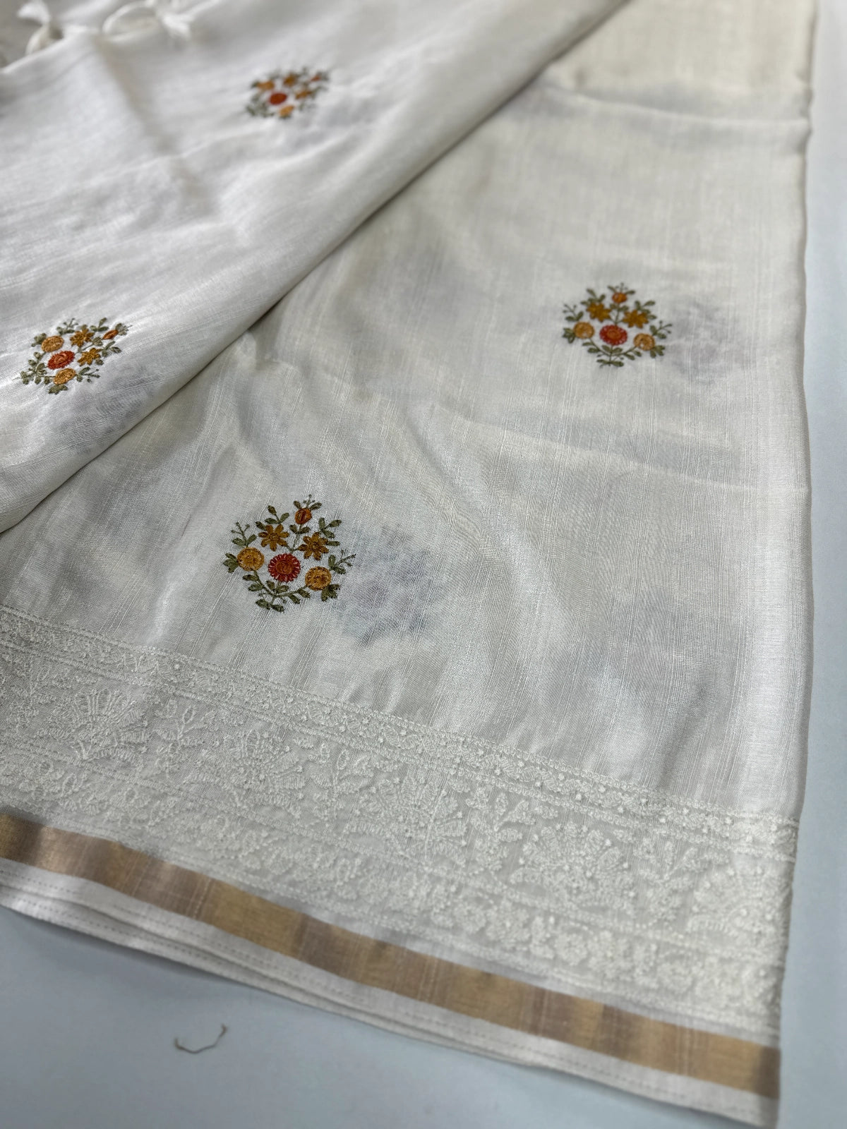 Tissue linen Saree/ 610A