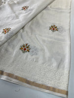 Tissue linen Saree/ 610A