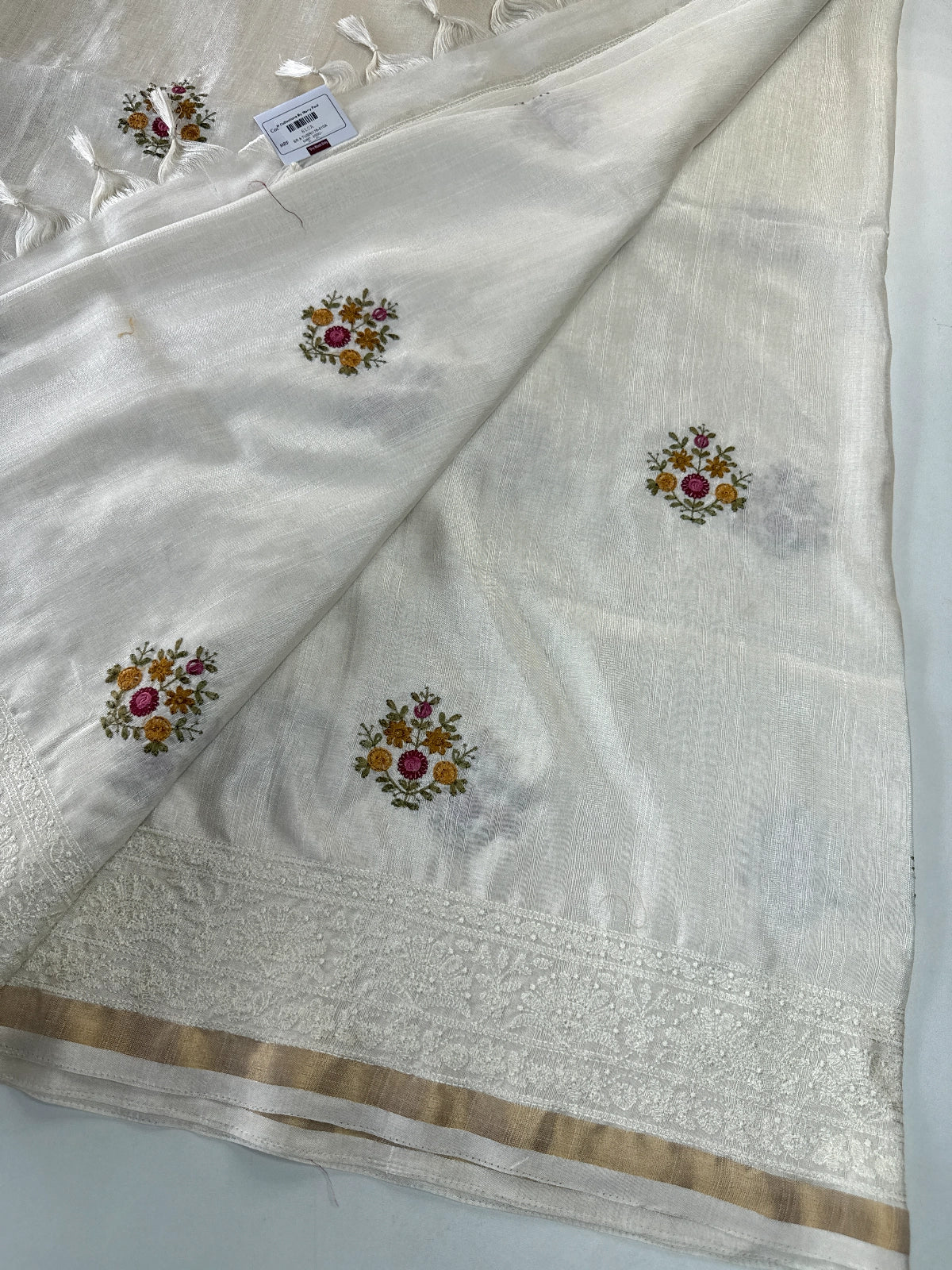 Tissue linen Saree/ 610A