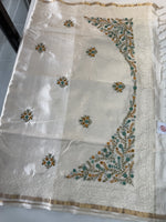 Tissue linen Saree/ 610A