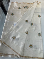 Tissue linen Saree/ 610A