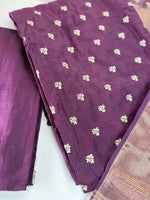 Unstitched salwar set in soft semi silk /U4664