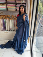 Crushed crape saree / HW076