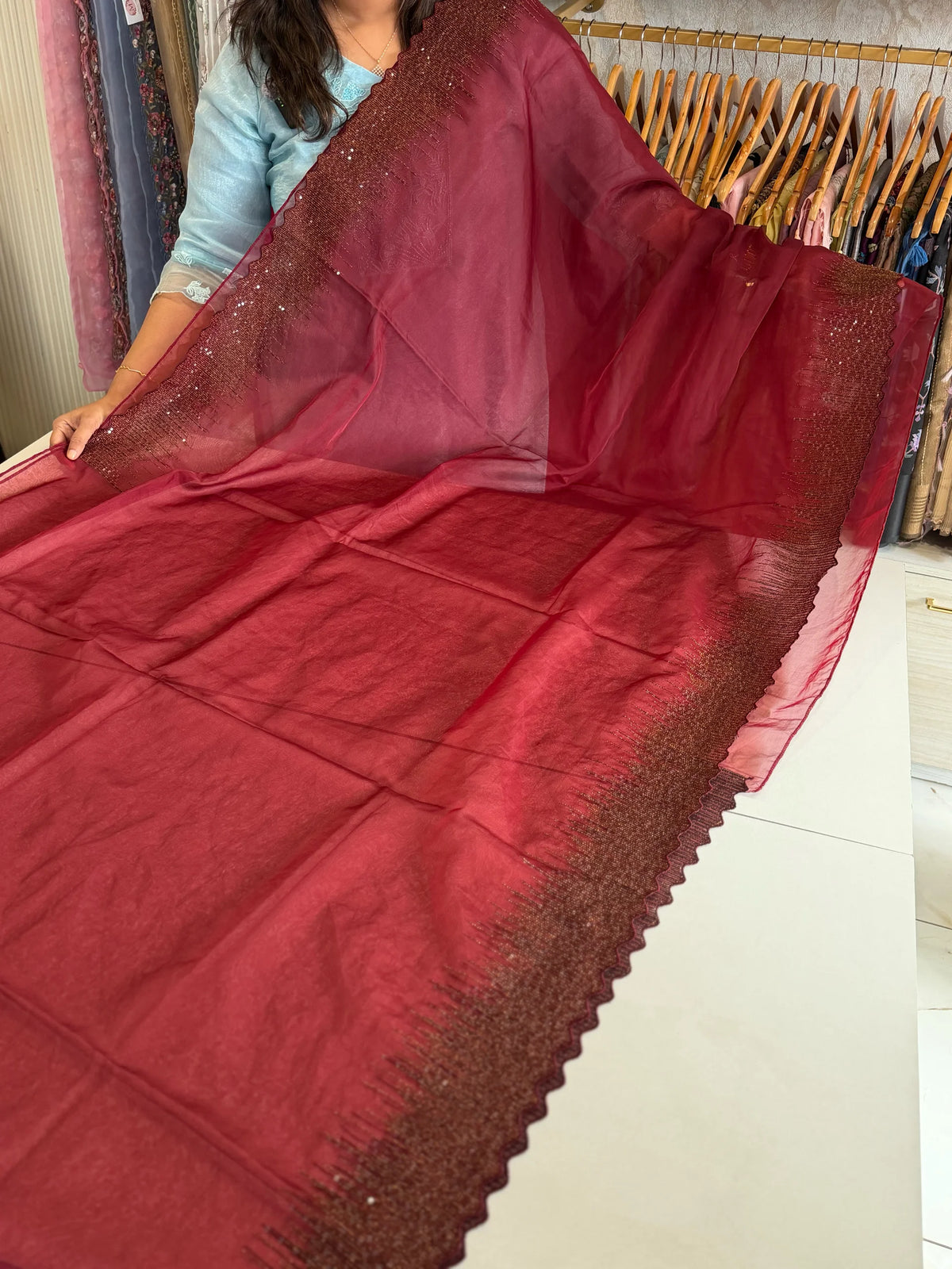 Soft organza saree/ CW296