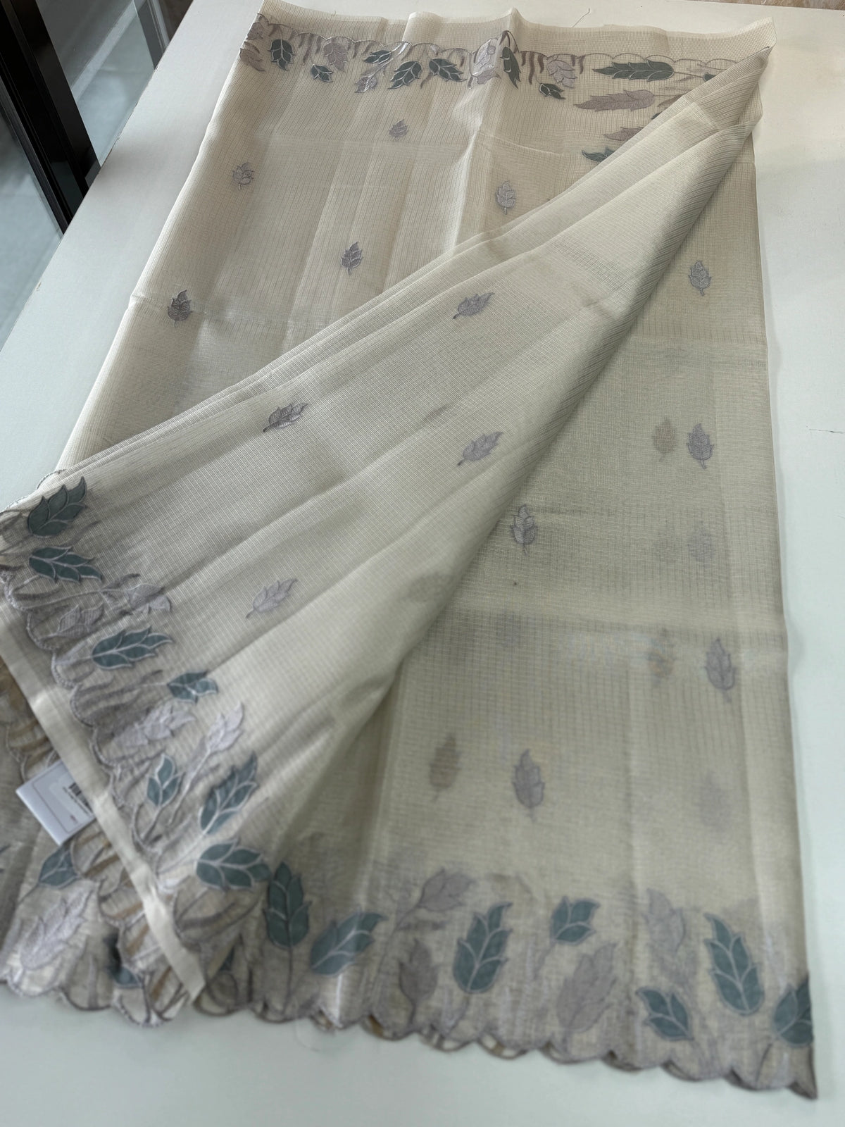 Tissue Saree (Silver)/ 121EFS
