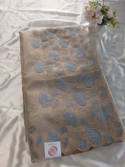 Tissue Saree(Gold)/ 121EFS
