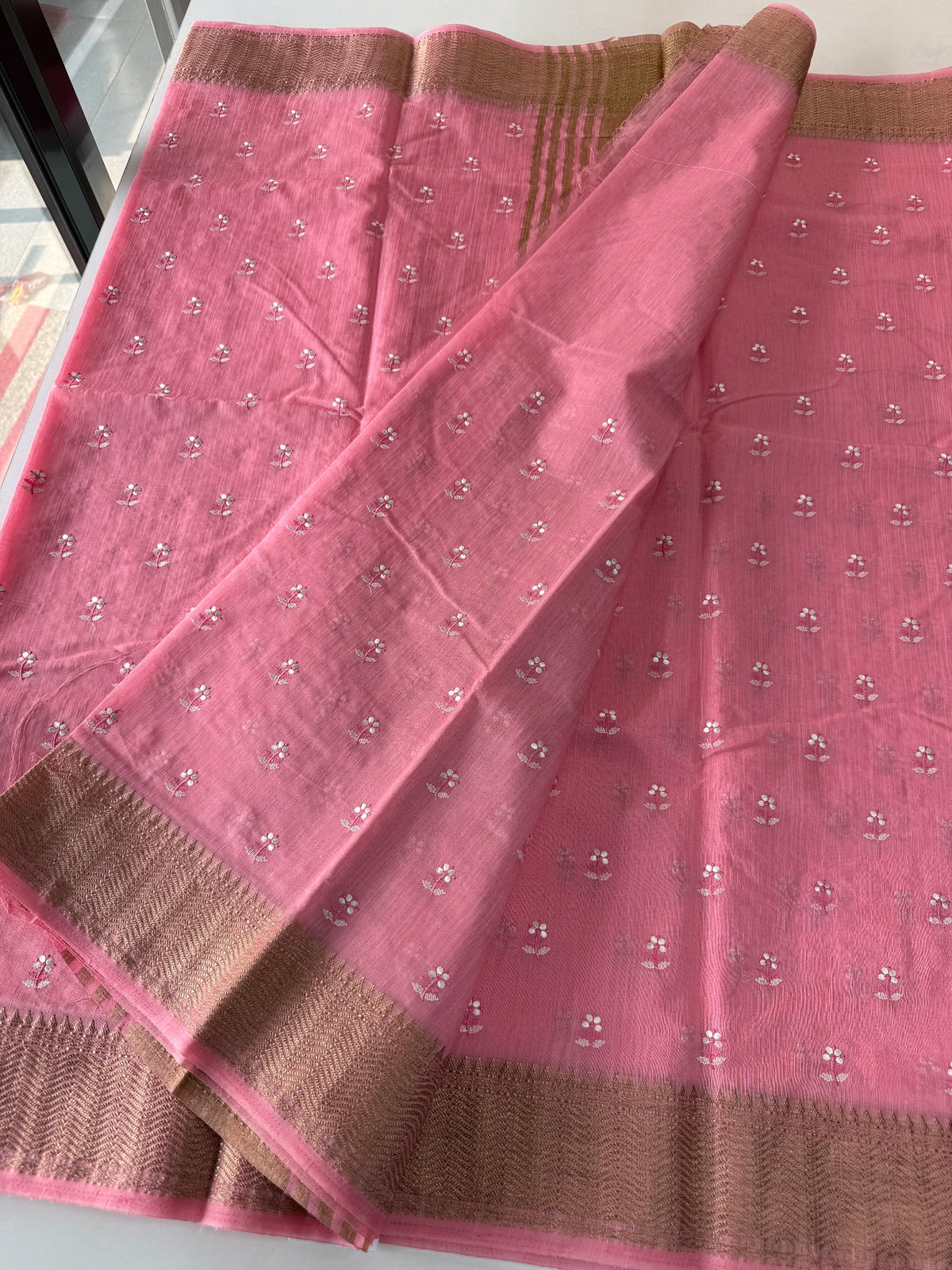 Slub Silk Saree / LEM54
