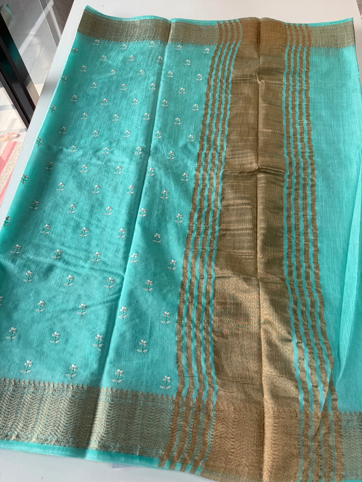 Slub Silk Saree / LEM54