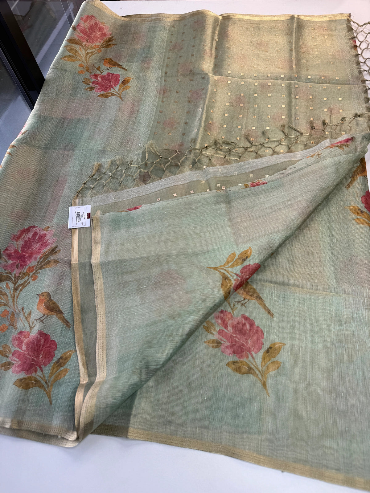 Tissue linen Blend Saree/ GDF11
