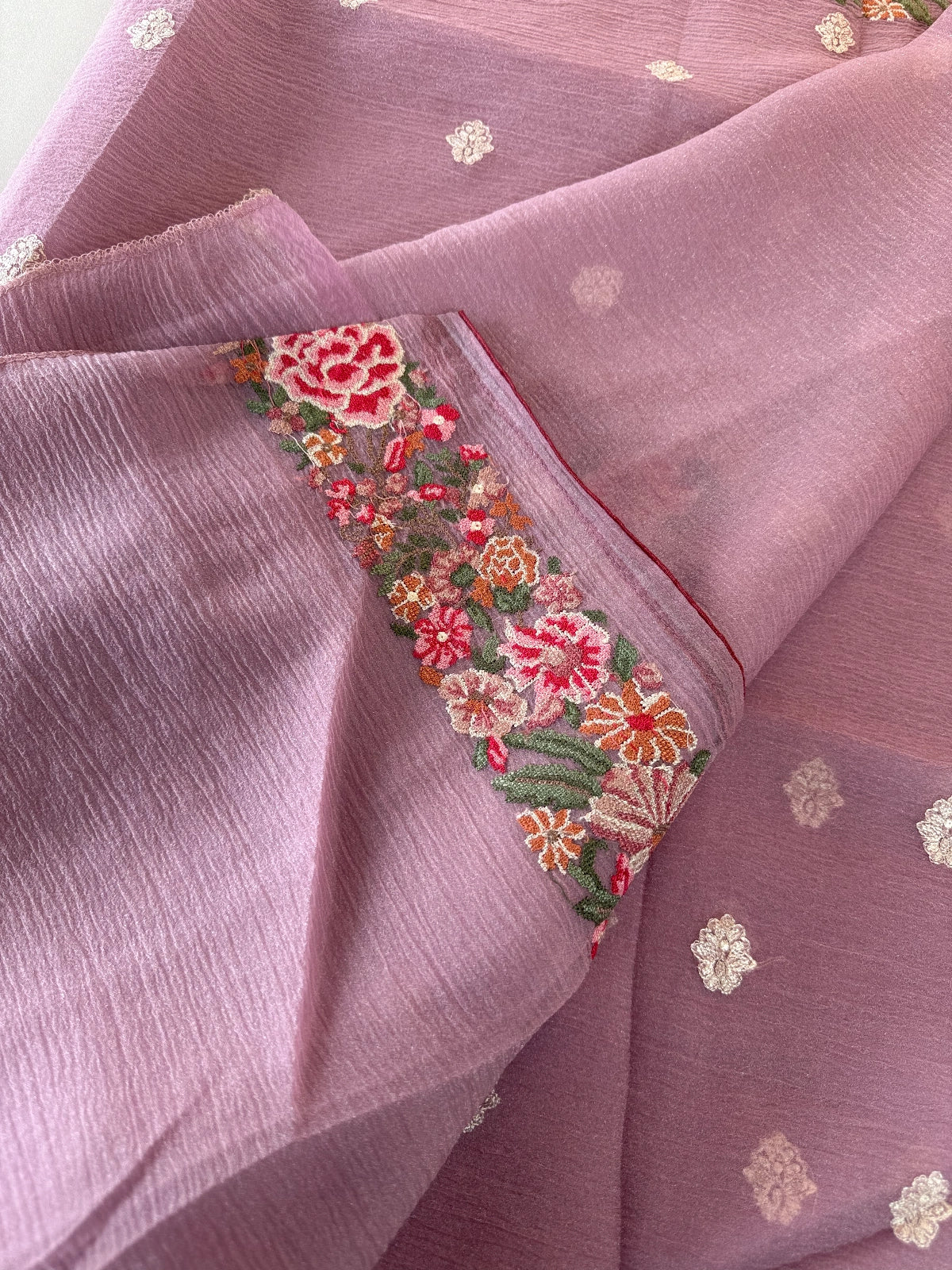 Crushed Premium crape saree/ SC222