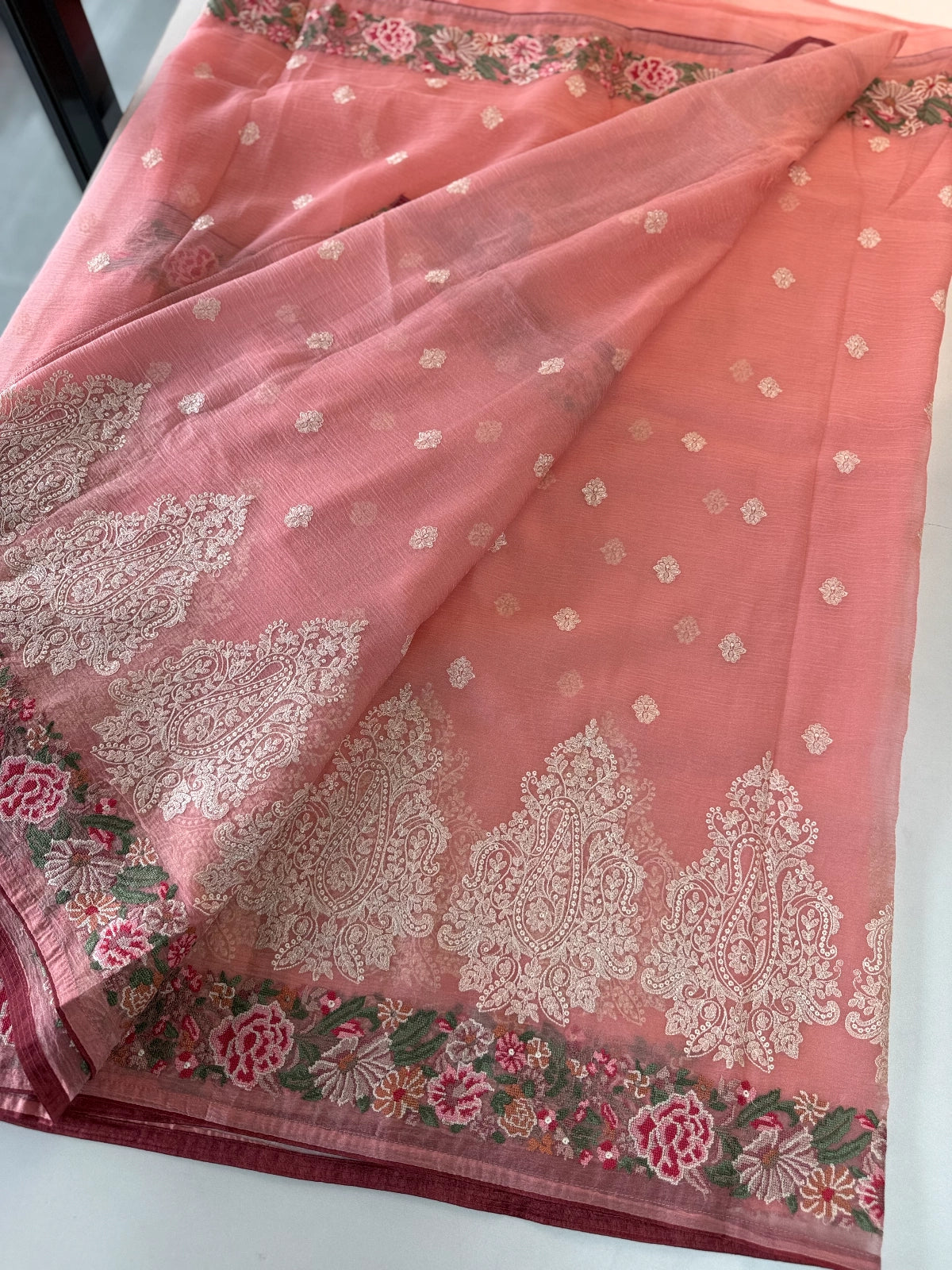 Crushed Premium crape saree/ SC222