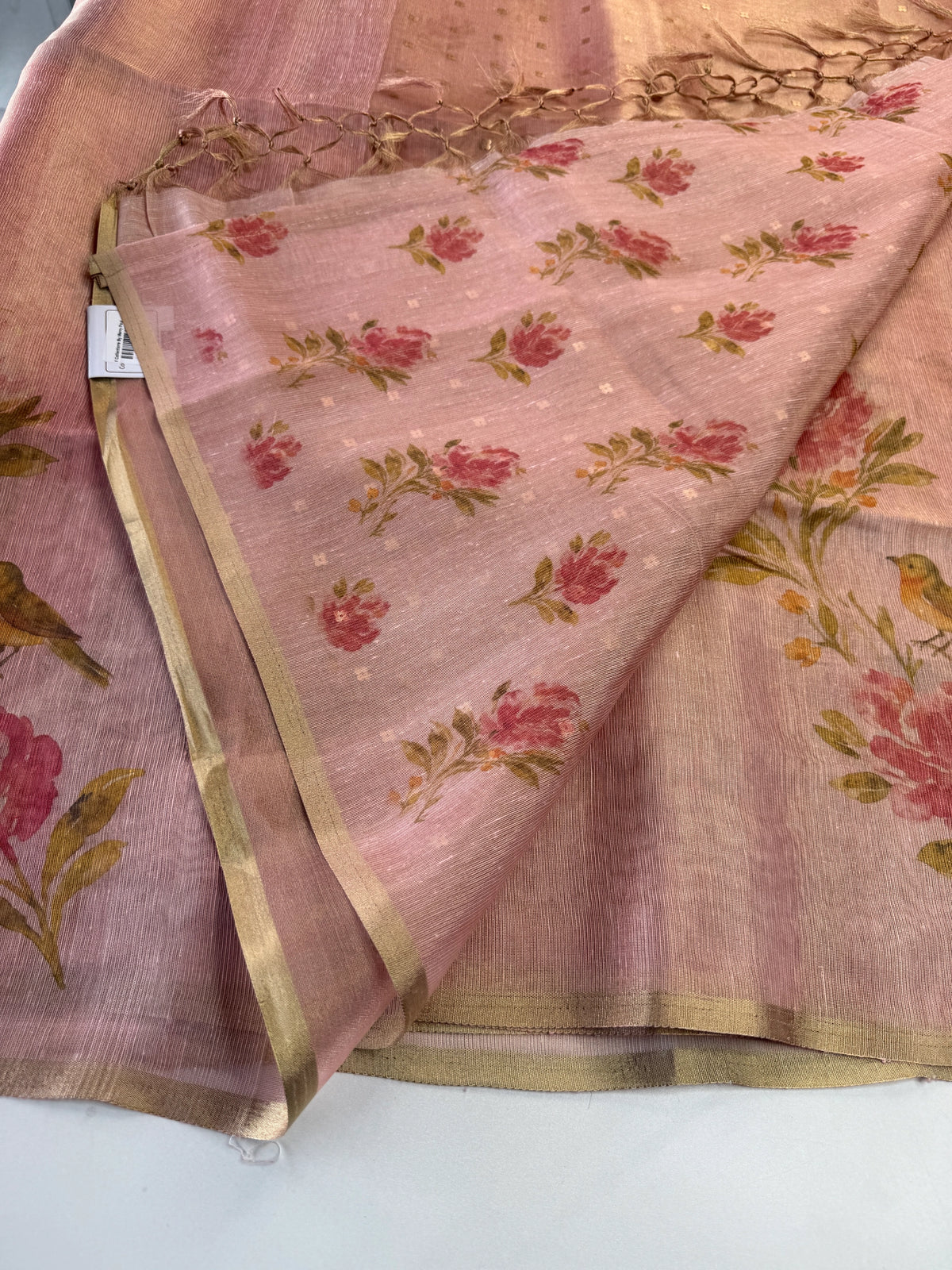 Tissue linen Blend Saree/ GDF11