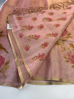 Tissue linen Blend Saree/ GDF11