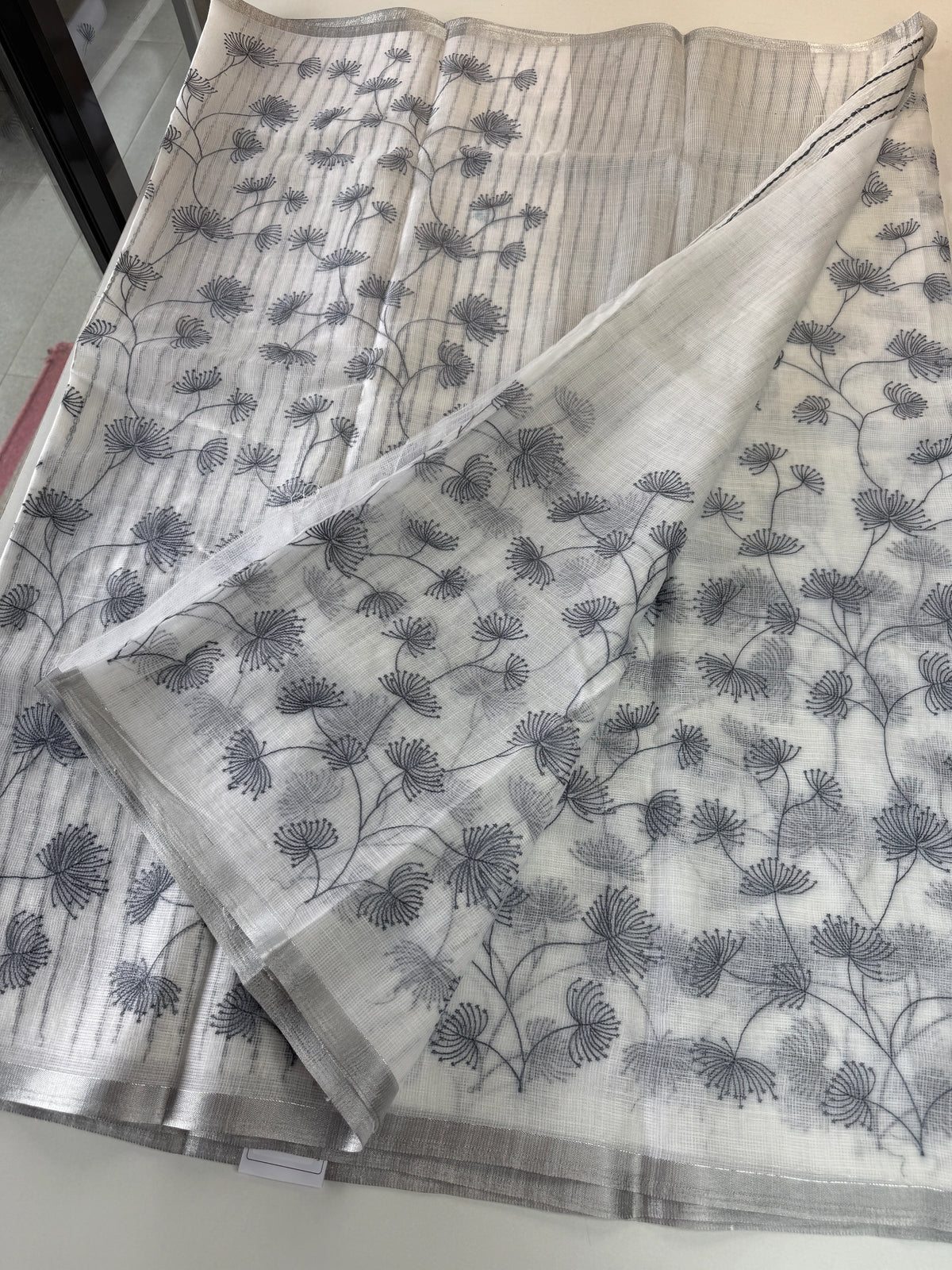 Linen Cotton saree/LKE25