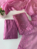 Crushed crape unstitched salwar set / US1302