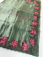 Crushed Oragnza Saree / SC8129