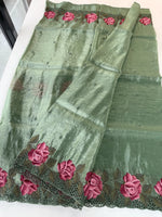 Crushed Oragnza Saree / SC8129