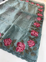 Crushed Oragnza Saree / SC8129