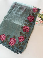 Crushed Oragnza Saree / SC8129