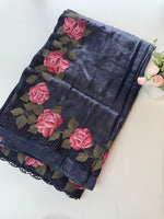 Crushed Oragnza Saree / SC8129