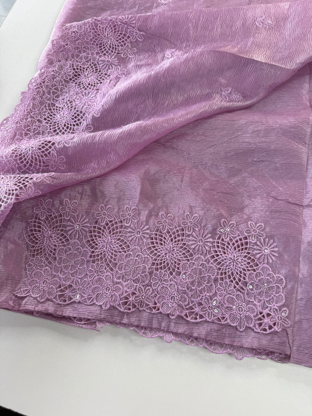 Crushed crape saree/ CW140