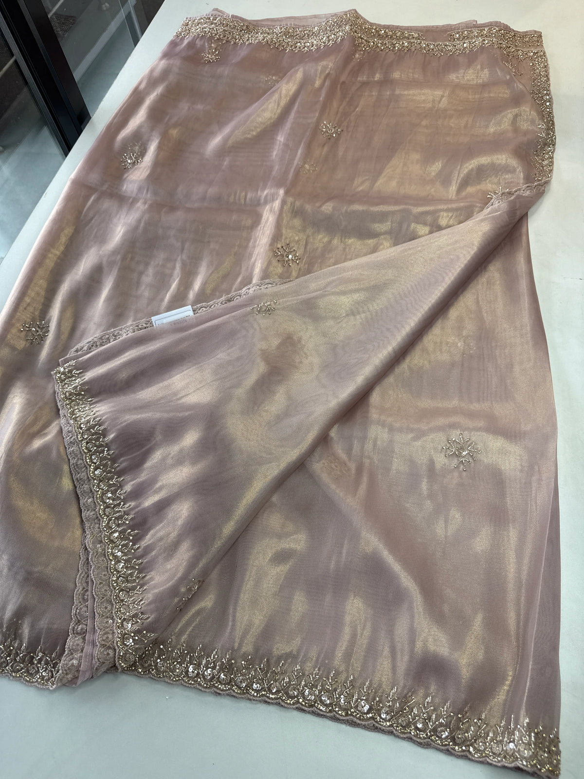 Tissue Organza party wear saree/PE92