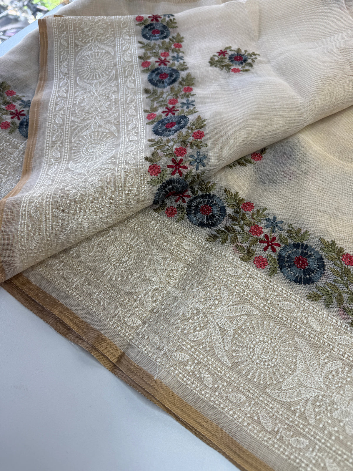 Tissue linen blended Saree/564B