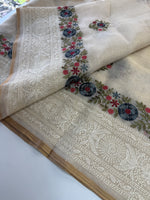 Tissue linen blended Saree/564B