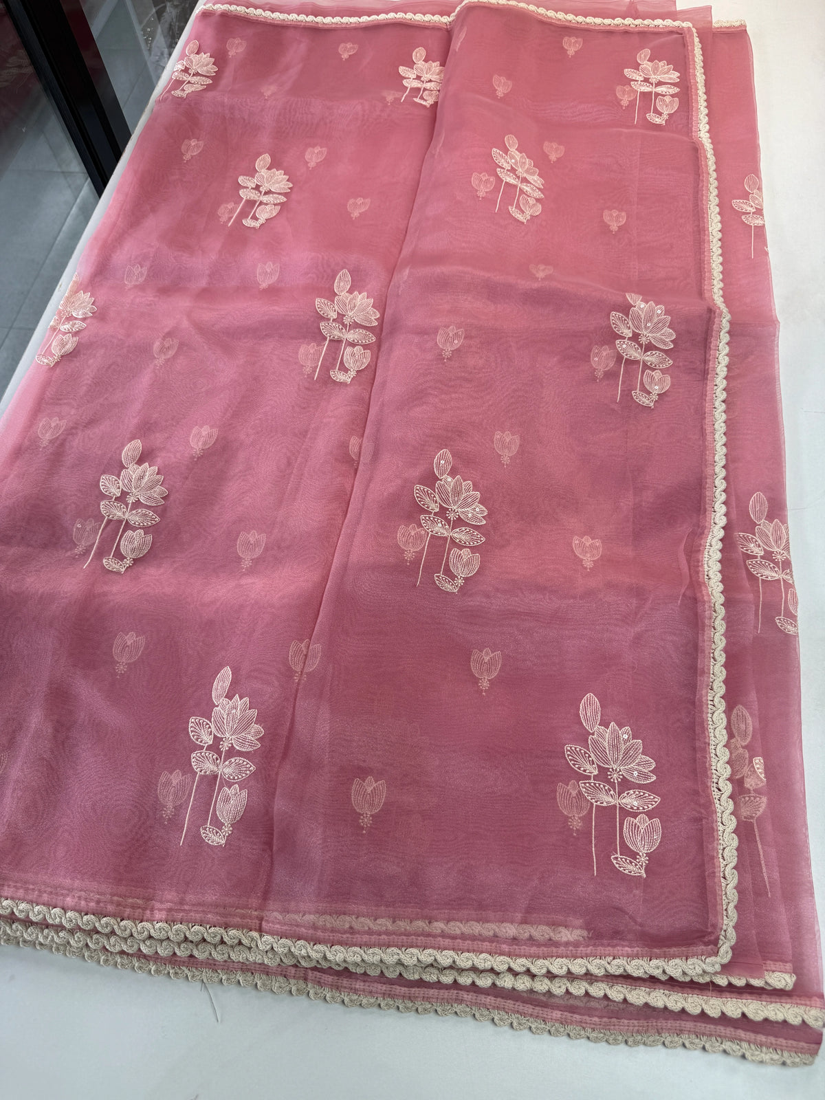 Glass Organza Saree/ CW666