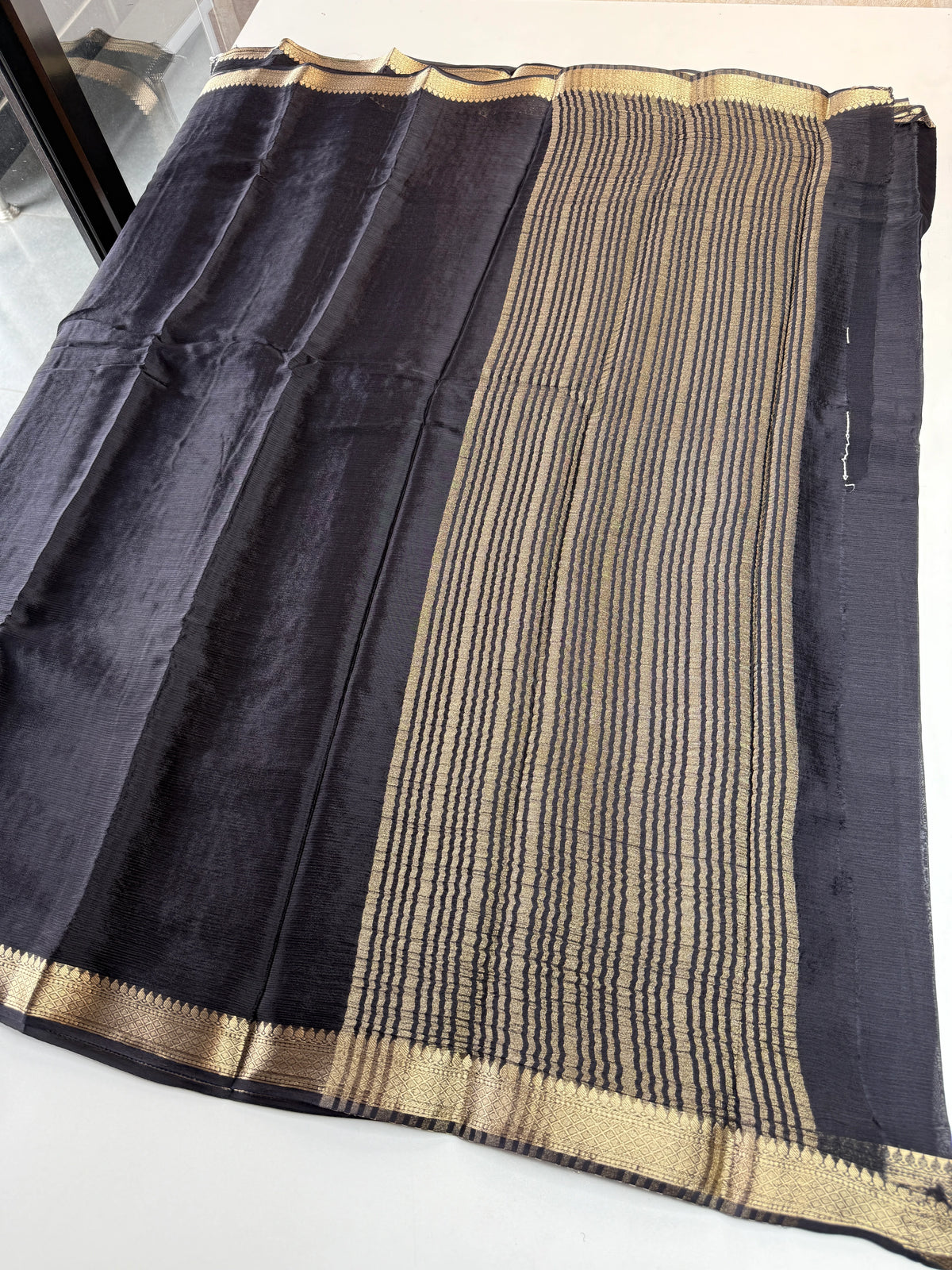 Chinon satin saree/VCD55