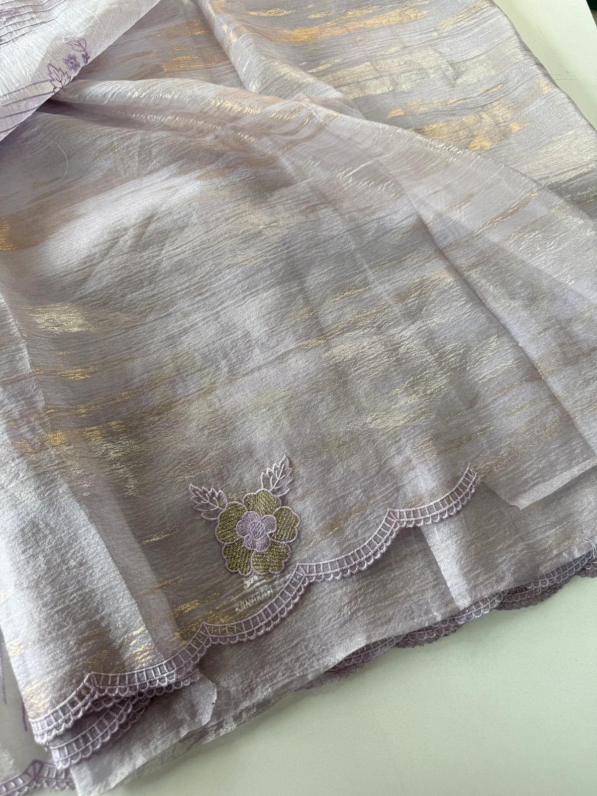 Organza foil blended Saree/ CW866