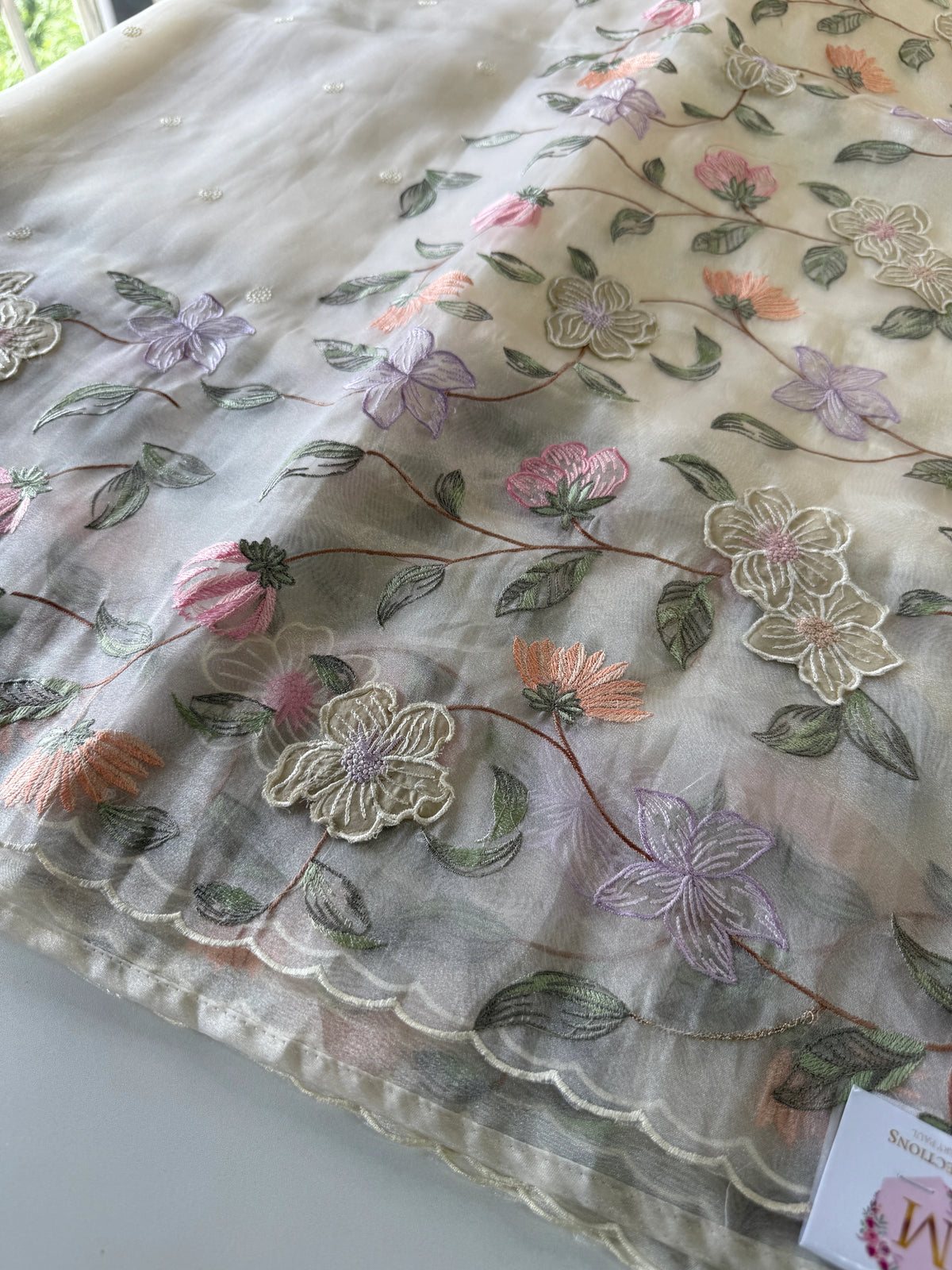 Glass organza Saree/ 155F