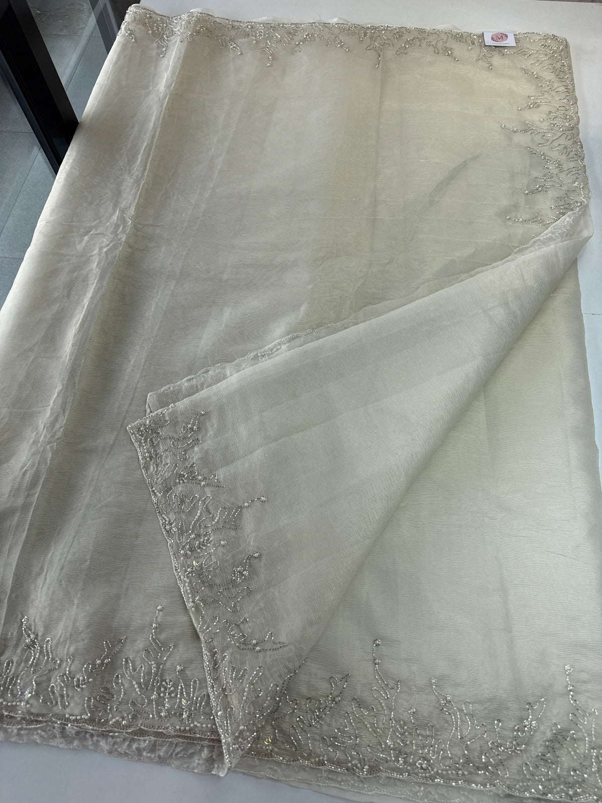 Crushed organza saree/HW344