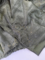 Crushed crape saree/HW324