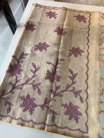 Tissue linen blend saree /SR580