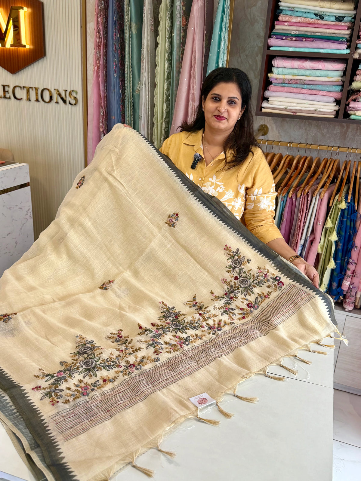 Linen Tissue Saree/ 1671